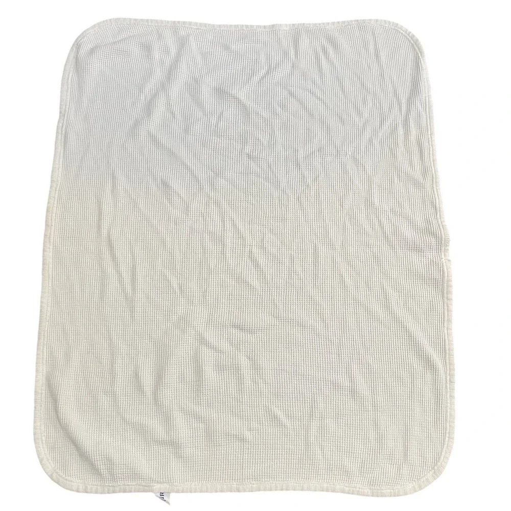 Curity Solid Cream Off White Thermal Baby Blanket Unisex Waffle Weave Cotton